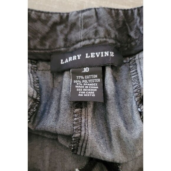 Larry Levine Women's Black Denim Pants Size 10 - Picture 6 of 8